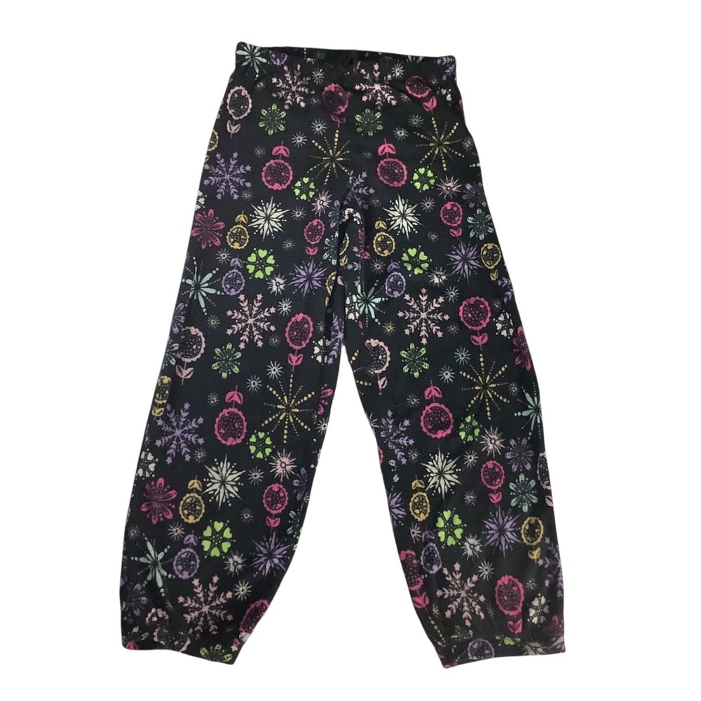 Joe Boxer Girls Pajama Pants‎ Snowflake Ornament Floral Print Fleece Size 7/8